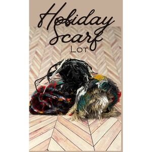 Lot Women's Scarves Red Yellow Black Scarf Holiday Fall Christmas